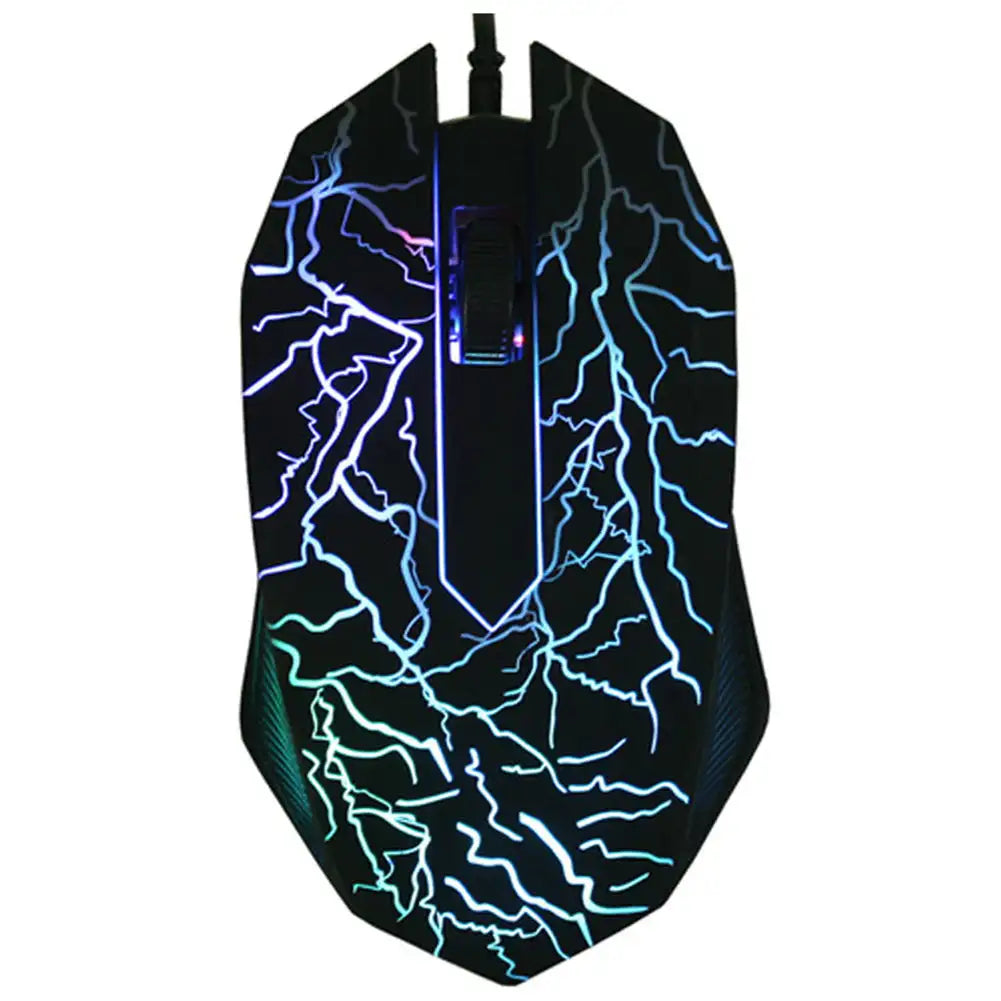 souris gamer filaire bleu vert