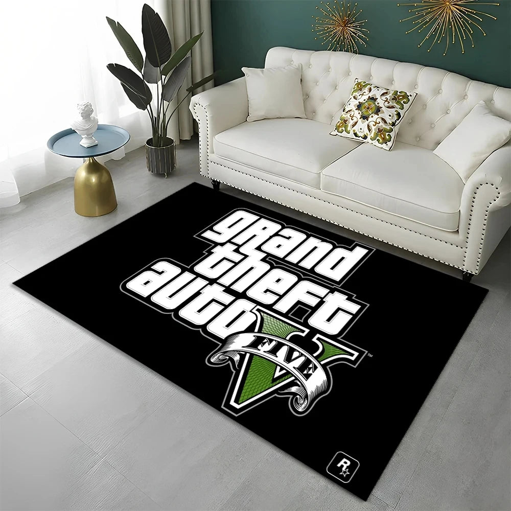 tapis sol gamer GTA 5 five Rockstar noir