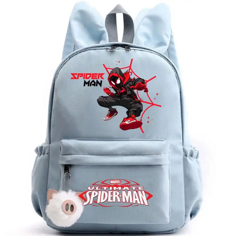 Sac scolaire Spider-Man bleu ciel design Marvel pour primaire