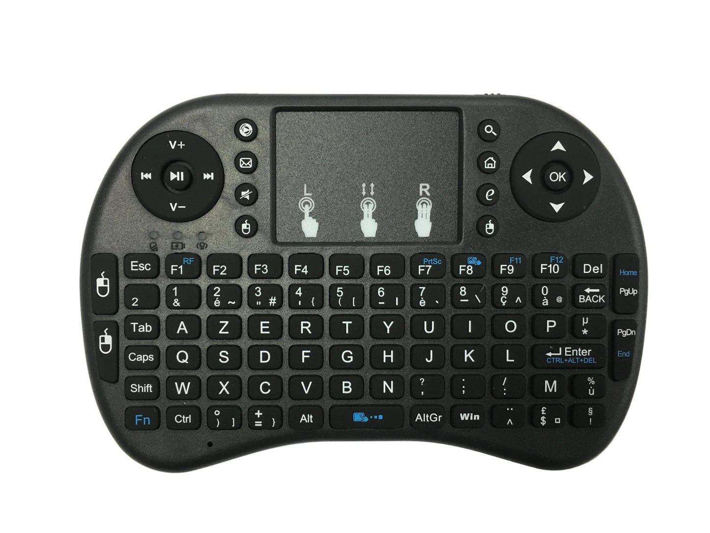 mini. clavier sans fil fr azerty noir avec pad