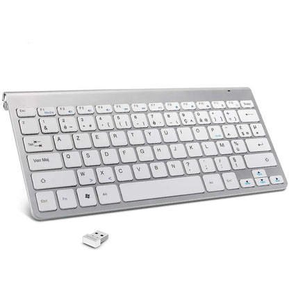 clavier azerty sans fil argenté bluetooth