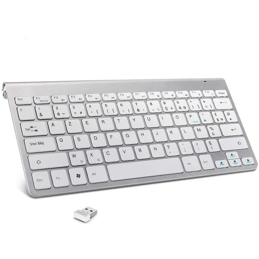 clavier azerty sans fil argenté bluetooth