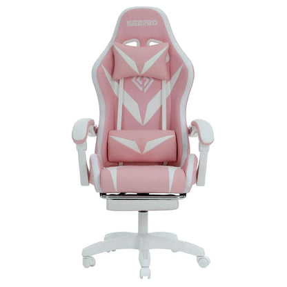 Chaise gamer rose et blanc