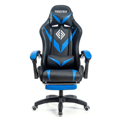 chaise gamer cuir noir bleu