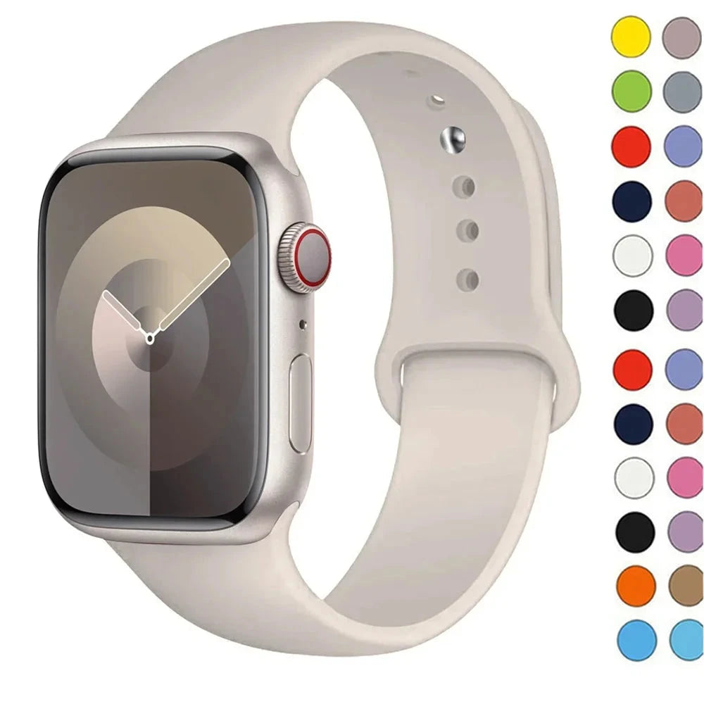 Bracelet sport en silicone pour Apple Watch – modèle 44 mm noir