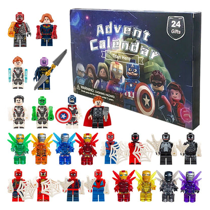 Calendrier Marvel 24 figurines – jouet cadeau sur le thème des super-héros