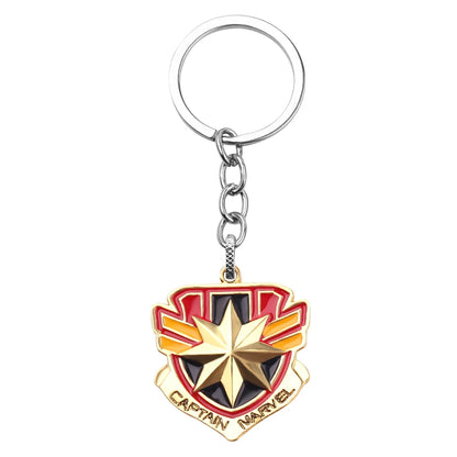 Porte-clés Marvel Captain Marvel logo bicolore, cadeau geek super-héroïne.