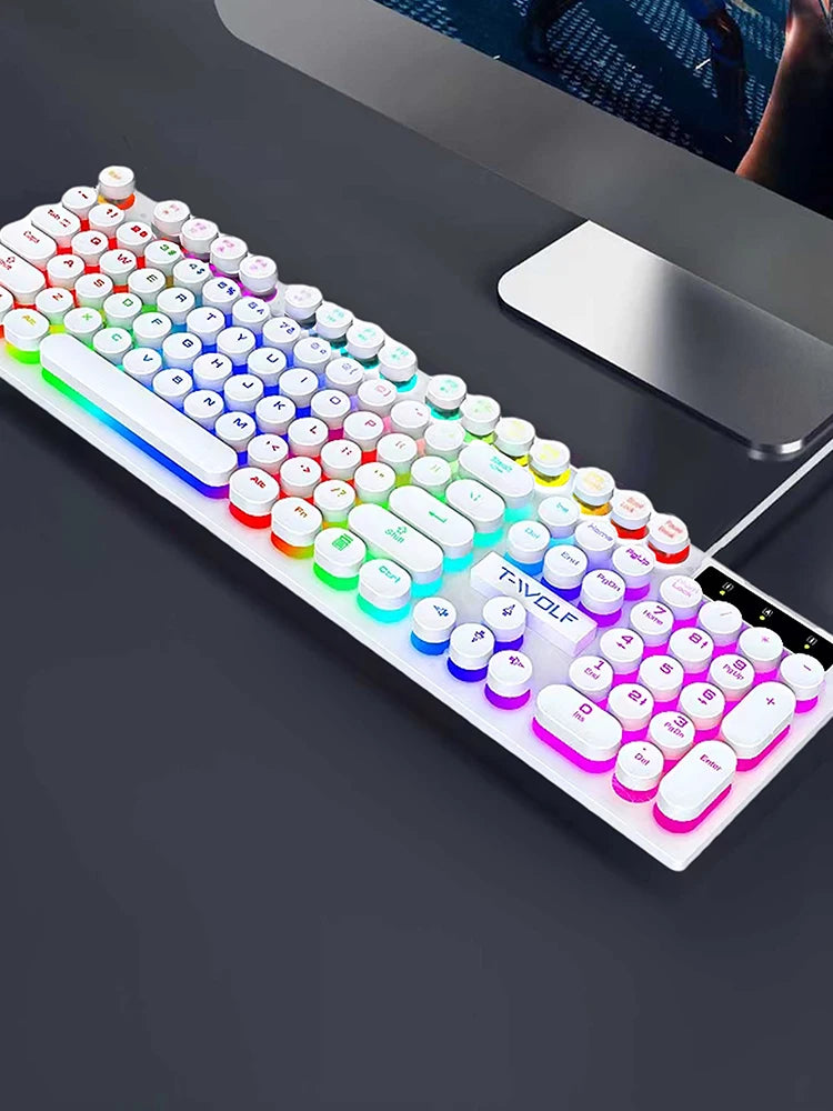 clavier blanc gamer
