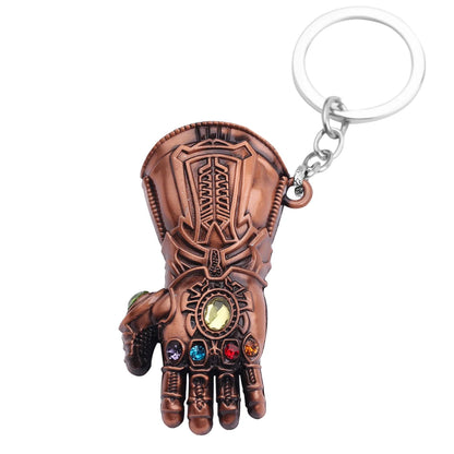 Porte-clés Thanos Marvel super-vilain doré métal massif.
