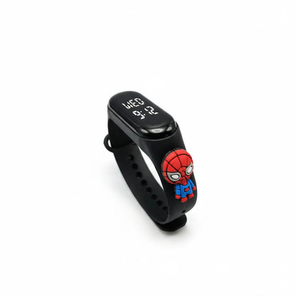 Montre enfant Spider-Man Marvel digitale LED étanche avec bracelet rouge