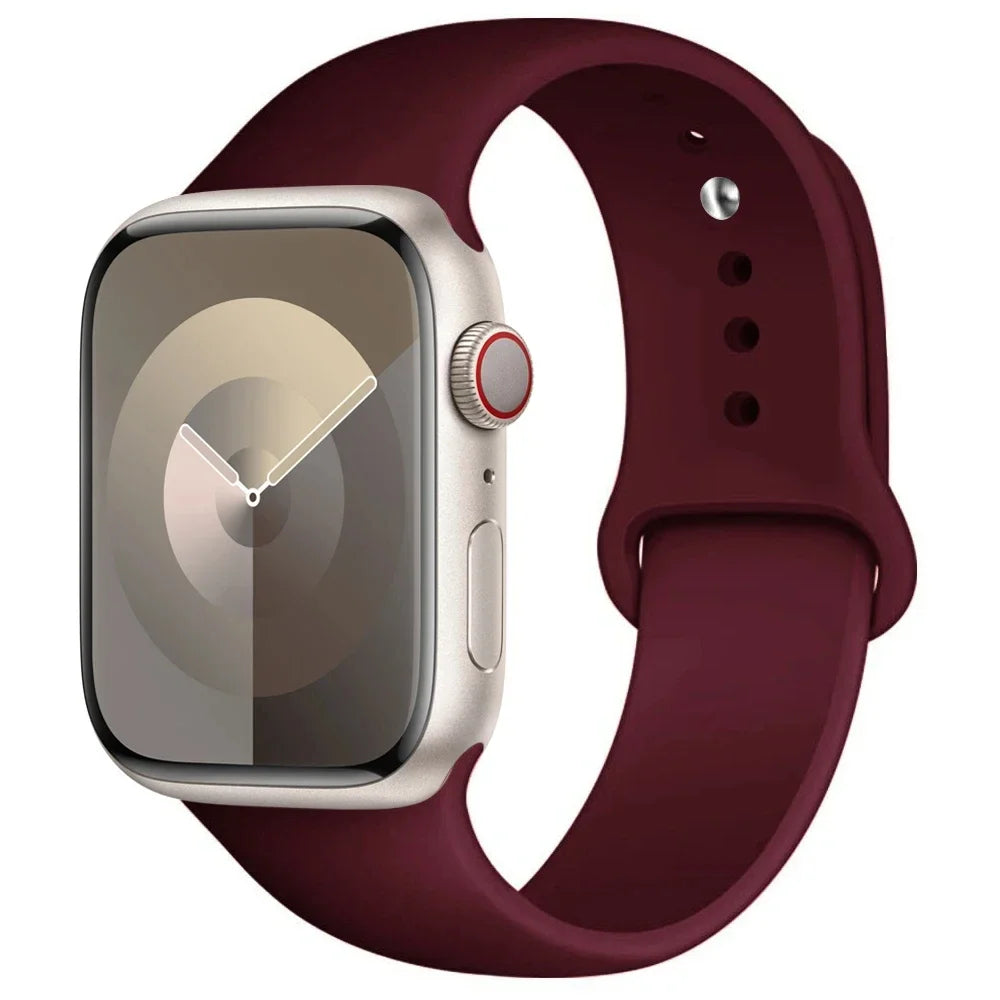 Bracelet silicone noir pour Apple Watch 45 mm – classique