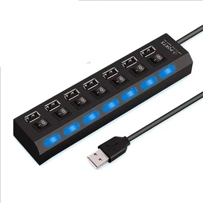 Station USB à 7 entrées – design compact et pratique