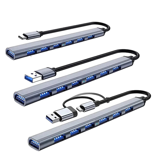 Hub USB 7 ports – aluminium, USB 3.0 haute vitesse