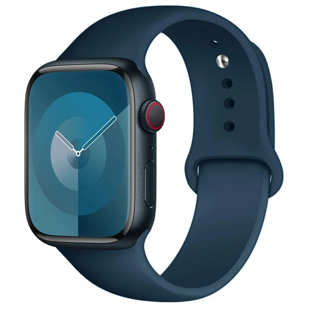 Bracelet iWatch 44 mm – silicone noir mat, style sport