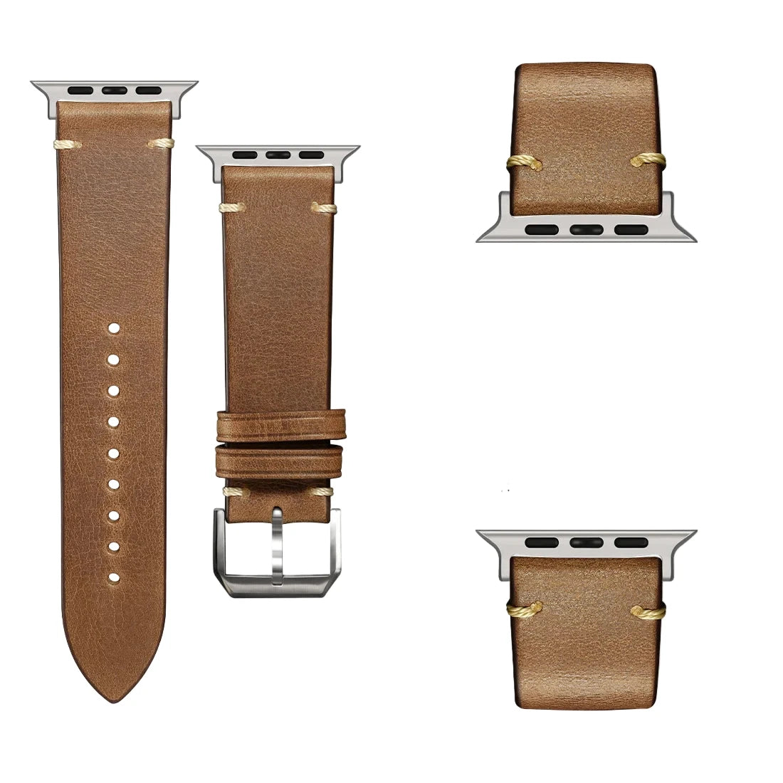 Bracelet de montre Apple Watch – cuir véritable, boucle inox