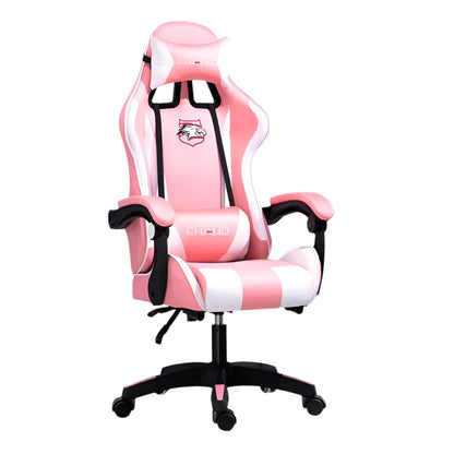 chaise gamer rose à roulette