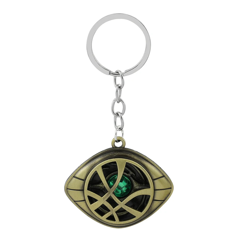 Porte-clés Doctor Strange Marvel, Œil d’Agamotto doré métal mystique, accessoire magique.