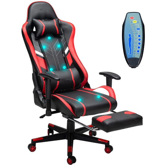 chaise gamer massante rouge