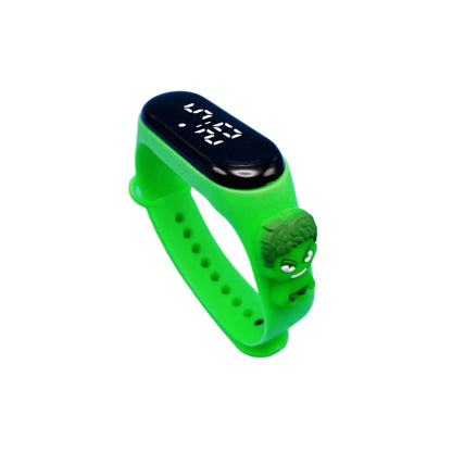 Montre enfant Hulk Marvel LED verte, bracelet confortable et résistante à l’eau