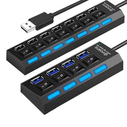 Hub USB 7 ports 2.0 avec interrupteurs individuels