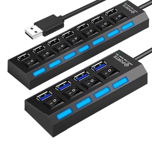 Hub USB 7 ports 2.0 avec interrupteurs individuels