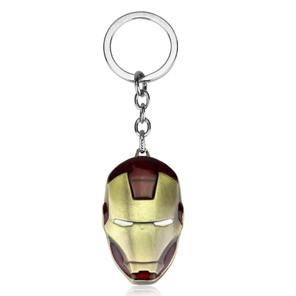 Porte-clés Iron Man Marvel doré vintage, style Avengers super-héros élégant.