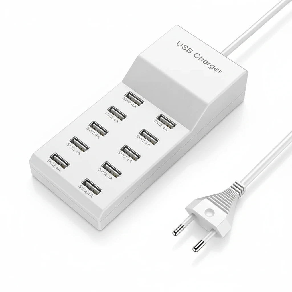 Chargeur mural USB EDUP 10 sorties avec affichage de charge