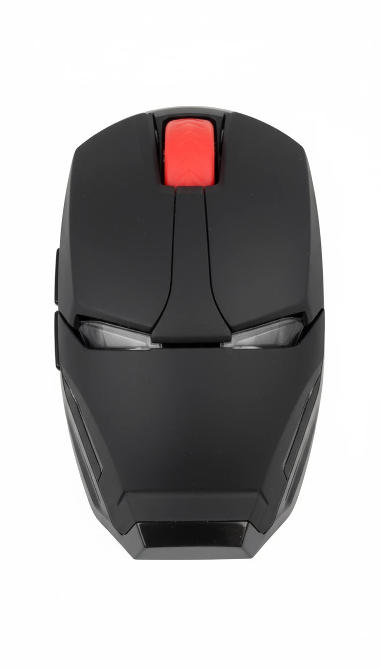 Souris gamer Iron Man rouge et or, souris optique 2.4G USB stable et réactive