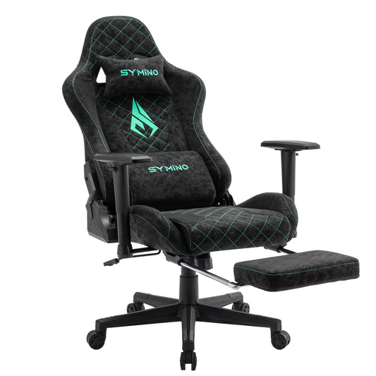 Chaise Gamer Alcantara noir verte