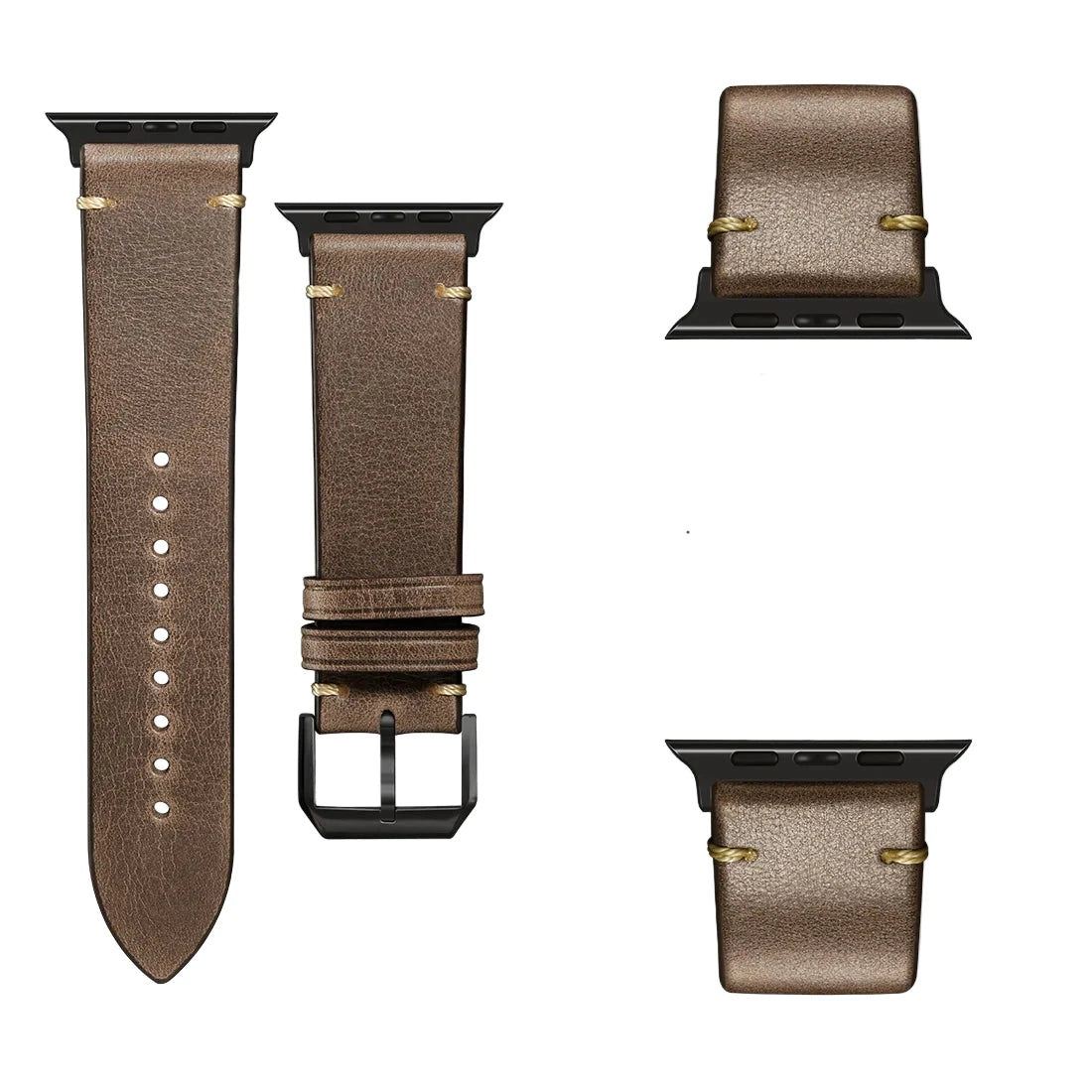 Bracelet cuir noir Apple Watch – accessoire haut de gamme