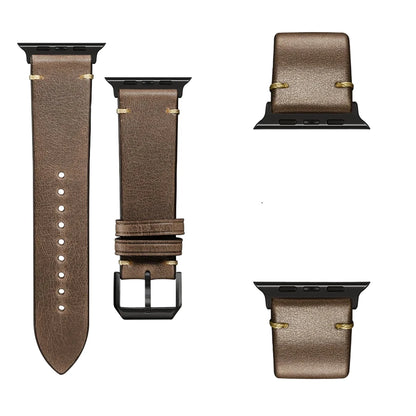 Bracelet cuir noir Apple Watch – accessoire haut de gamme