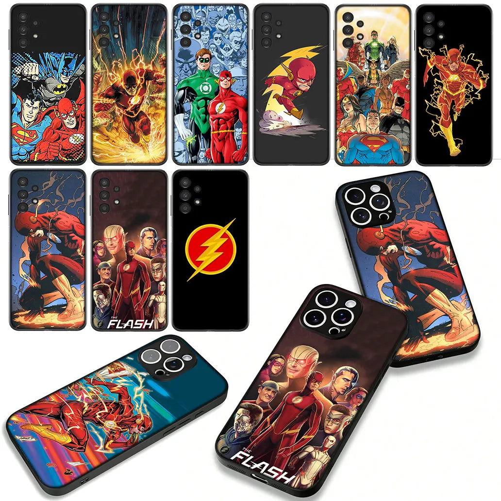 Étui iPhone 14 The Flash silicone flexible noir et rouge
