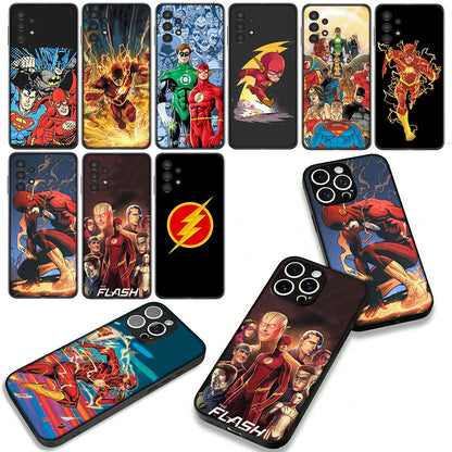 Étui iPhone 14 The Flash silicone flexible noir et rouge