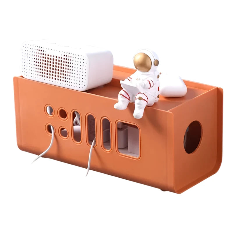 boite range cable et prise orange