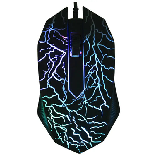 souris gamer filaire bleu vert 3 boutons
