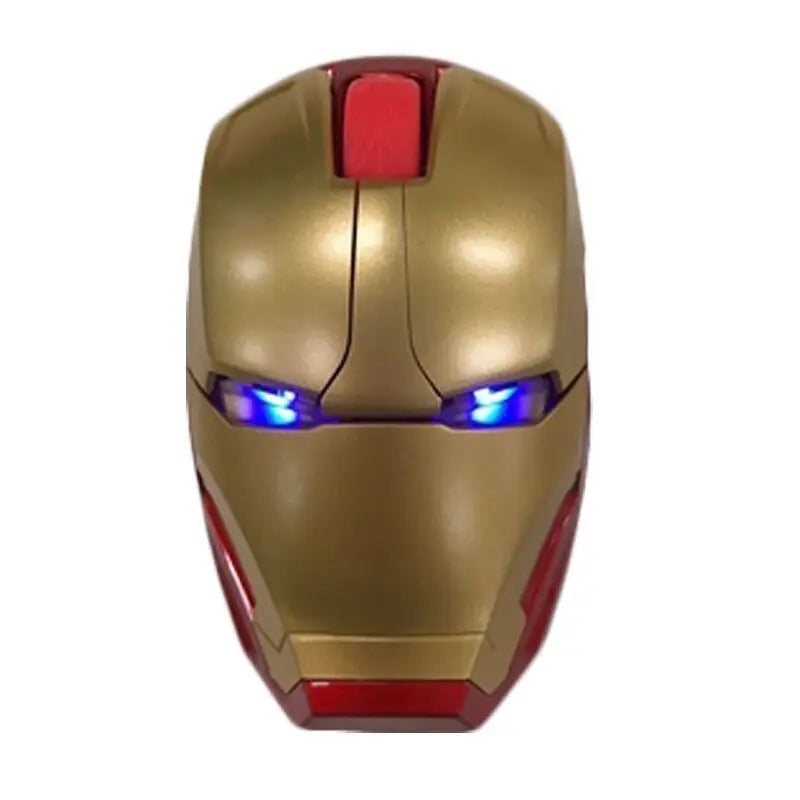 Souris optique Iron Man Bluetooth sans fil avec clic silencieux et capteur précis