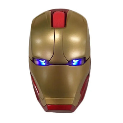 Souris optique Iron Man Bluetooth sans fil avec clic silencieux et capteur précis